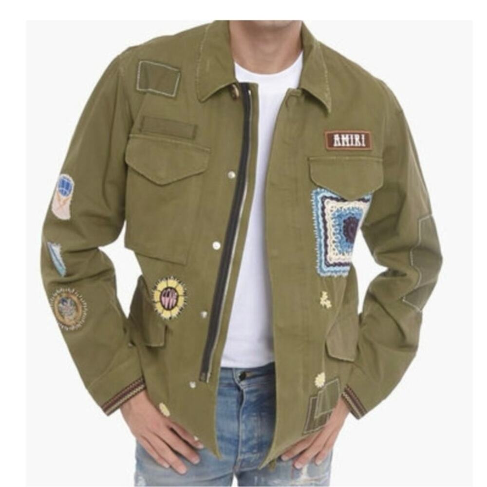 AMIRI: Army Green "Brothers" Military Short Parka - 46